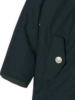 Giacca a vento blu navy con cappuccio da bambino