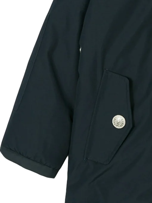 Giacca a vento blu navy con cappuccio da bambino