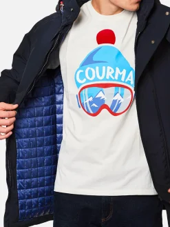 Giacca a Vento con Cappuccio Blu Navy per Uomo