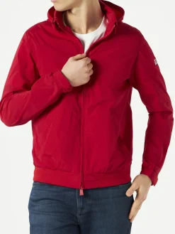 Giacca a vento di peso medio con zip rossa