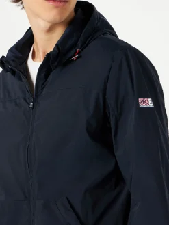 Giacca a vento di peso medio con zip blu navy