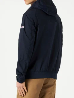 Giacca a vento di peso medio con zip blu navy