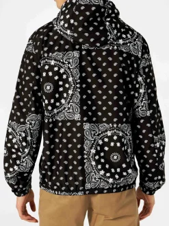 Giacca a vento leggera da uomo con cappuccio e stampa bandana