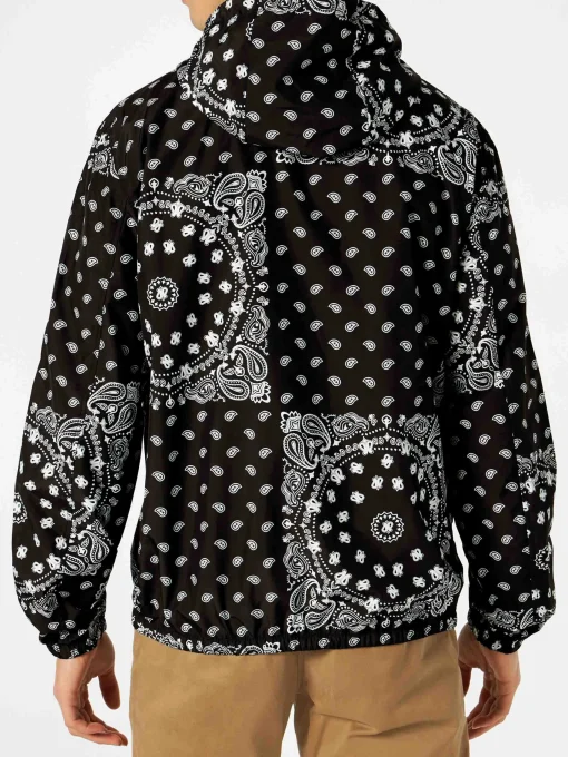 Giacca a vento leggera da uomo con cappuccio e stampa bandana