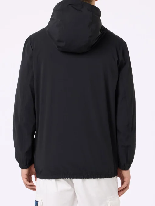Giacca a vento leggera in tessuto nero con cappuccio da uomo Sloop
