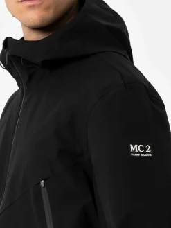 Giacca con cappuccio da uomo nera 3 strati Parson