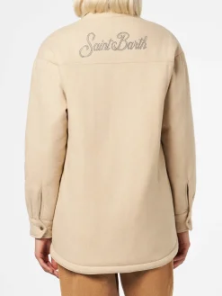Giacca da donna in lana con stampa strass Saint Barth