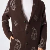 Giacca da uomo in maglia con stampa Paisley