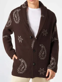 Giacca da uomo in maglia con stampa Paisley