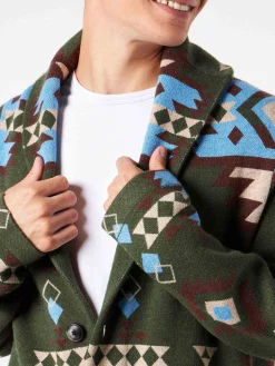 Giacca da uomo in maglia con ricami
