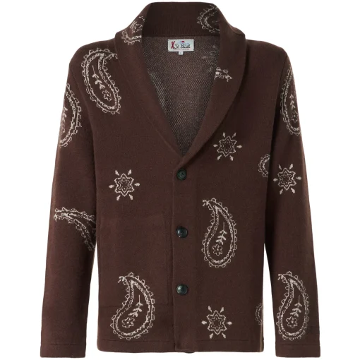Giacca da uomo in maglia con stampa Paisley