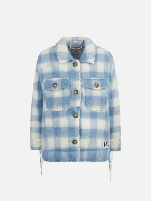 Giacca overshirt da bambina con frange