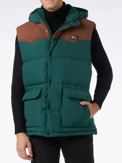Gilet da uomo in piumino verde