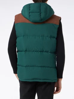 Gilet da uomo in piumino verde