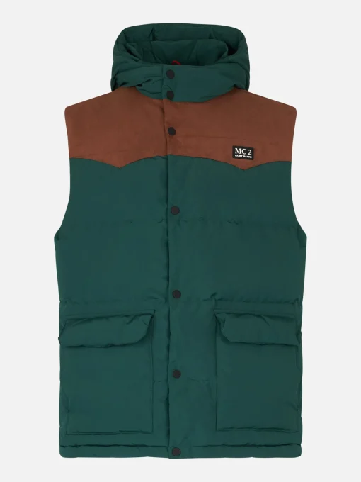 Gilet da uomo in piumino verde