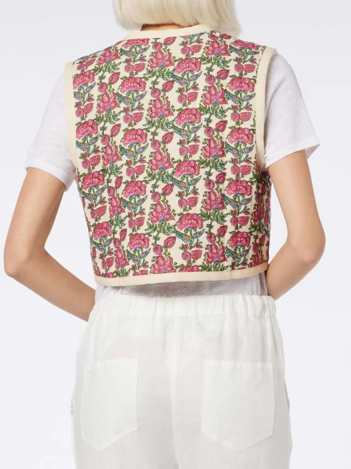 Gilet imbottito da donna ricamato