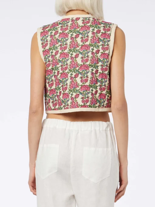 Gilet imbottito da donna ricamato
