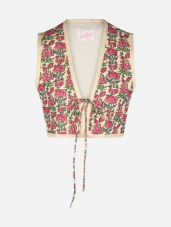 Gilet imbottito da donna ricamato