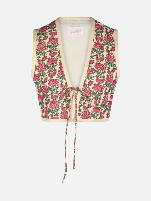 Gilet imbottito da donna ricamato