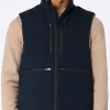 Gilet imbottito in tessuto elasticizzato blu navy da uomo Vonn