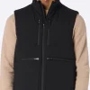 Gilet imbottito in tessuto elasticizzato nero da uomo Vonn