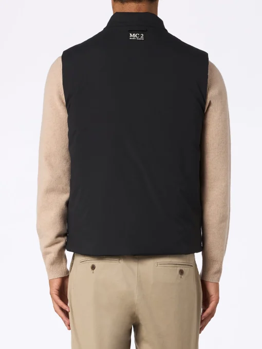 Gilet imbottito in tessuto elasticizzato nero da uomo Vonn