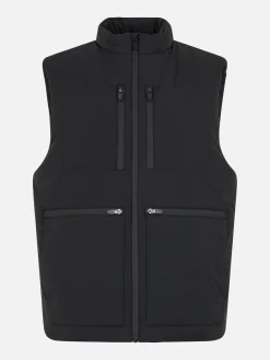 Gilet imbottito in tessuto elasticizzato nero da uomo Vonn