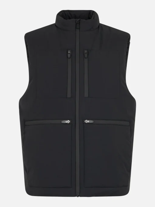 Gilet imbottito in tessuto elasticizzato nero da uomo Vonn