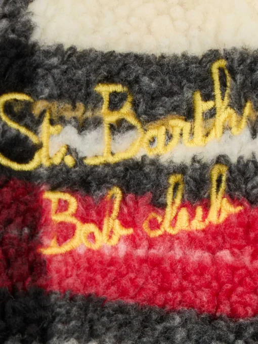 Giubbotto sherpa da bambina con stampa tartan