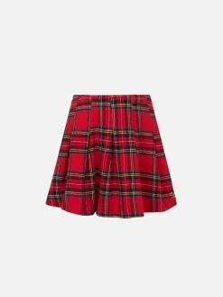 Gonna da bambina in flanella con stampa tartan