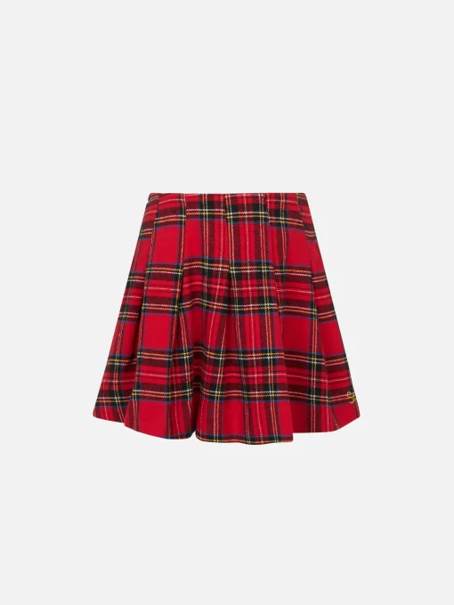 Gonna da bambina in flanella con stampa tartan