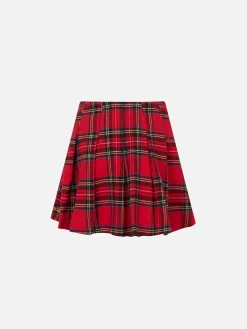 Gonna da bambina in flanella con stampa tartan