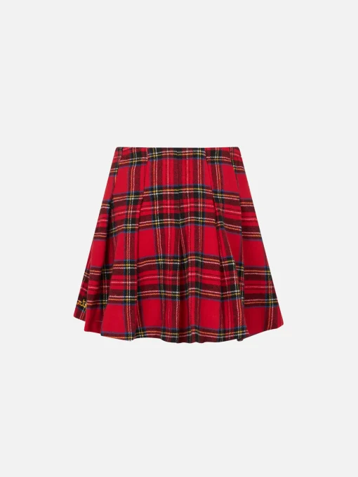 Gonna da bambina in flanella con stampa tartan