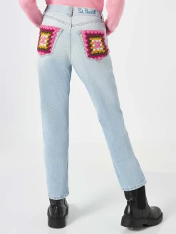 Jeans da donna con tasche in crochet