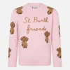 Maglia da bambina girocollo a costine morbide con ricamo St. Barth Friend
