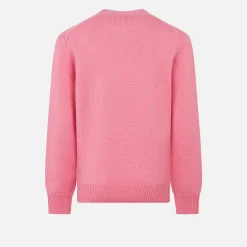 Maglia da bambina girocollo rosa con stampa strass Favolosa