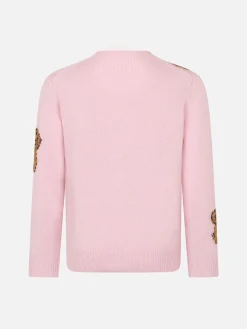 Maglia da bambina girocollo a costine morbide con ricamo St. Barth Friend