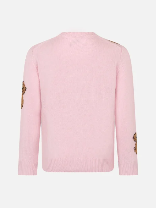Maglia da bambina girocollo a costine morbide con ricamo St. Barth Friend