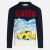Maglia da bambino blu navy con stampa jacquard Cortina