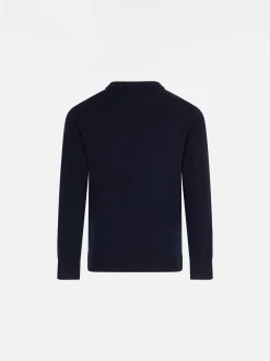 Maglia da bambino blu navy con stampa jacquard Cortina