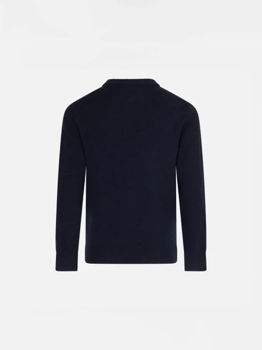 Maglia da bambino blu navy con stampa jacquard Cortina