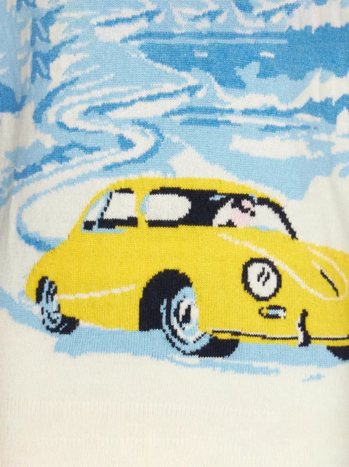 Maglia da bambino blu navy con stampa jacquard Cortina