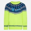 Maglia da bambino giallo fluo con jacquard islandese