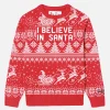 Maglia da bambino girocollo con scritta I believe in Santa