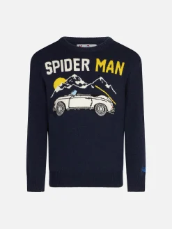 Maglia da bambino girocollo con stampa auto