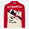 Maglia da bambino girocollo con stampa jacquard cartolina St. Barth Ski Club