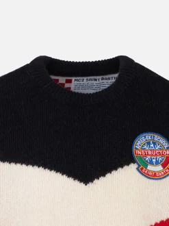 Maglia da bambino rossa e blu con patch