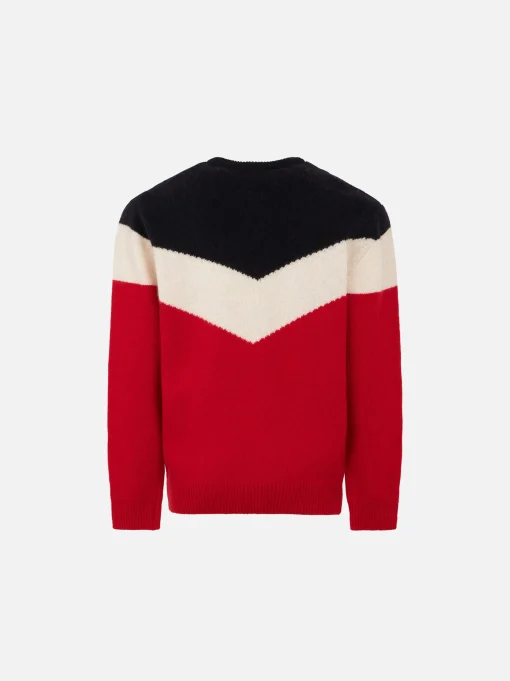 Maglia da bambino rossa e blu con patch