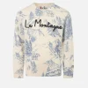 Maglia da bambino toile de jouy girocollo con ricamo La Montagne
