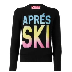 Maglia da donna Aprés Ski nero con scritta degrade